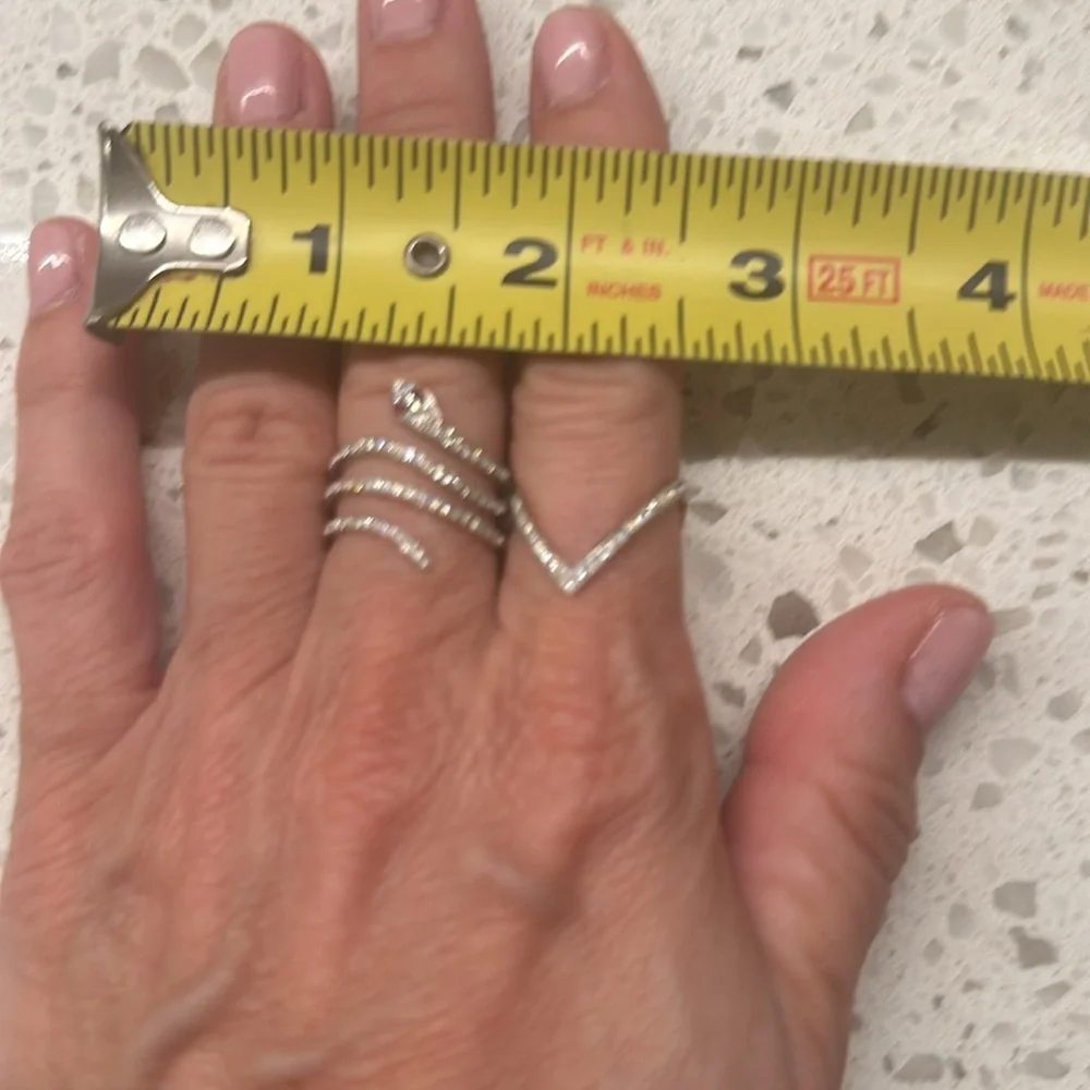 Anne Sisteron snake 14k white gold, .33 carats natural diamonds, .02 ruby size 6